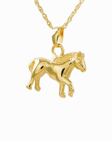 Gold Plated Horse Cremation Jewelry-Jewelry-Cremation Keepsakes-Afterlife Essentials
