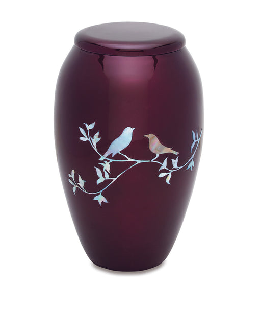 Purple Dove with Mother of Pearl Inlay Adult 200 cu in Cremation Urn-Cremation Urns-Bogati-Afterlife Essentials