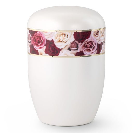 Biodegradable Series Multi-Colored Roses 210 cu in Cremation Urn-Cremation Urns-Infinity Urns-Afterlife Essentials