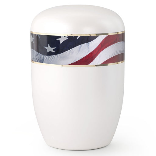 Biodegradable Series Waving American Flag 210 cu in Cremation Urn-Cremation Urns-Infinity Urns-Afterlife Essentials