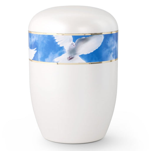 Biodegradable Series White Dove 210 cu in Cremation Urn-Cremation Urns-Infinity Urns-Afterlife Essentials