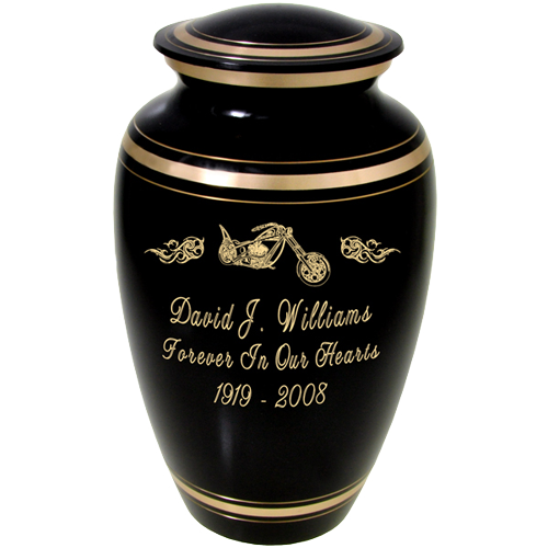 Plain Black Gold Series 200 cu in Cremation Urn-Cremation Urns-New Memorials-Afterlife Essentials