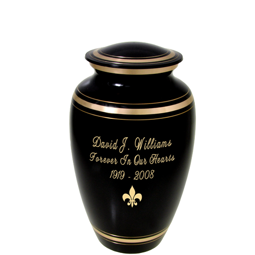 Plain Black Gold Series 60 cu in Cremation Urn-Cremation Urns-New Memorials-Afterlife Essentials