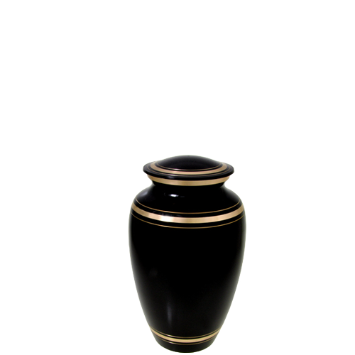 Plain Black Gold Series 4 cu in Cremation Urn-Cremation Urns-New Memorials-Afterlife Essentials