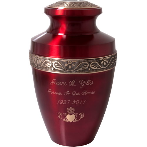 Scarlet Brass Series 200 cu in Cremation Urn-Cremation Urns-New Memorials-Afterlife Essentials