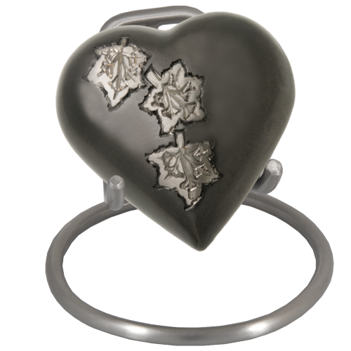 Falling Leaves Heart Mini 3 cu in Cremation Urn Keepsake-Cremation Urns-New Memorials-Afterlife Essentials