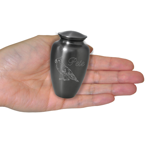 Simple Grey Pet Mini 4 cu in Cremation Urn Keepsake-Cremation Urns-New Memorials-Afterlife Essentials