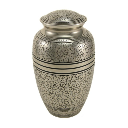 Classic Engraved Silver Oak Large/Adult Cremation Urn-Cremation Urns-Terrybear-Afterlife Essentials