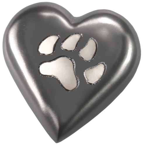 Black Heart Pawprint Pet Mini 5 cu in Urn Keepsake-Cremation Urns-New Memorials-Afterlife Essentials