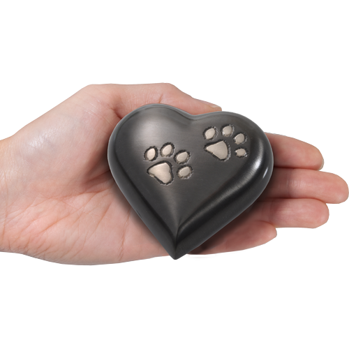 Bronze Heart Pawprint Pet Mini 5 cu in Cremation Urn Keepsake-Cremation Urns-New Memorials-Afterlife Essentials