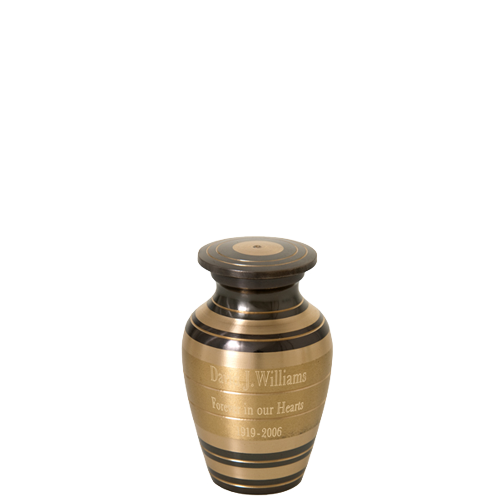 Black And Brass Series 3 cu in Cremation Urn-Cremation Urns-New Memorials-Afterlife Essentials