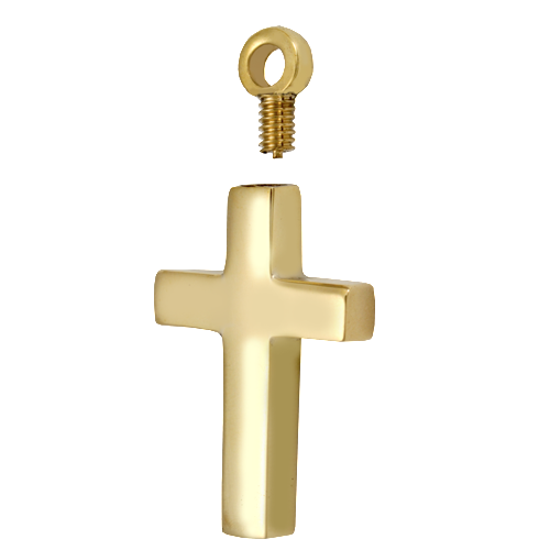 Brass Cross Pendant Cremation Jewelry-Jewelry-New Memorials-Free Black Satin Cord-Afterlife Essentials