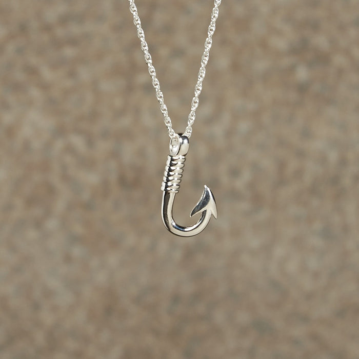 Fishing Hook Pendant Cremation Jewelry — Afterlife Essentials
