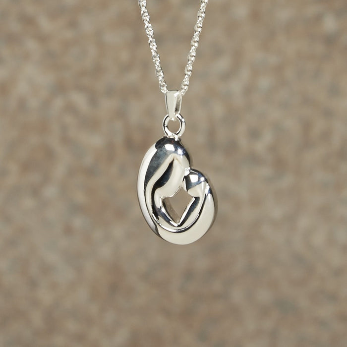 Mother And Child Pendant Cremation Jewelry-Jewelry-Infinity Urns-Sterling Silver-Afterlife Essentials