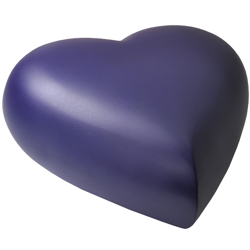 Brass Heart Blue-Violet Baby Medium 53 cu in Cremation Urn-Cremation Urns-New Memorials-Afterlife Essentials