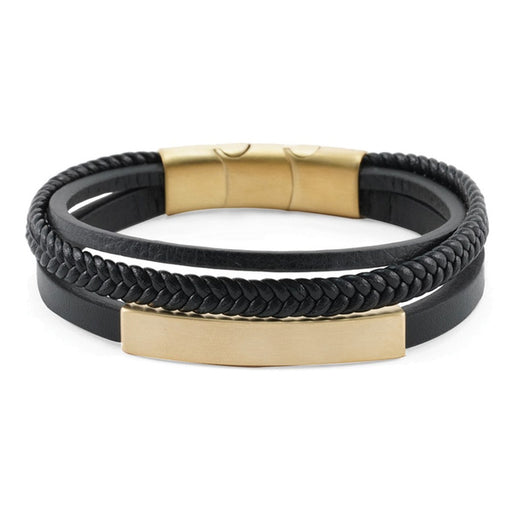 Bronze/Black Triple Band Leather Bracelet-Bracelets-Terrybear-Afterlife Essentials
