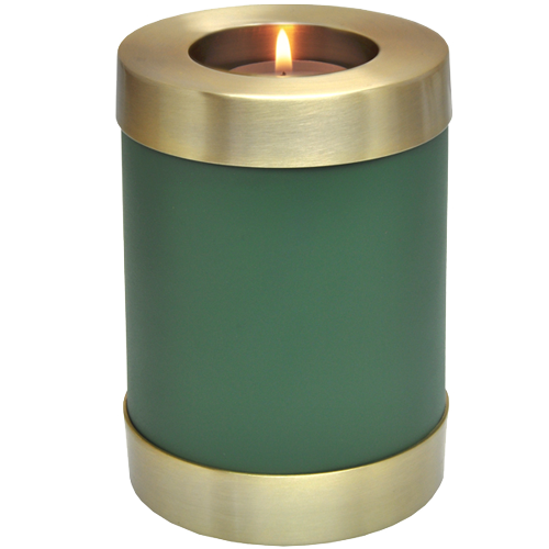 Candle Holder Series Round Sage Green Baby 20 cu in Cremation Urn-Cremation Urns-New Memorials-Afterlife Essentials