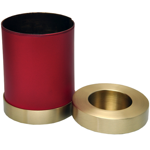 Candle Holder Series Round Scarlet Brass Cat 20 cu in Cremation Urn-Cremation Urns-New Memorials-Afterlife Essentials
