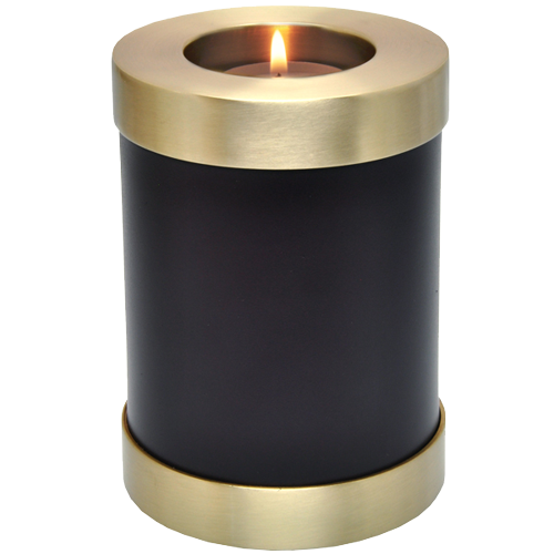 Candle Holder Series Round Espresso Cat 20 cu in Cremation Urn-Cremation Urns-New Memorials-Afterlife Essentials