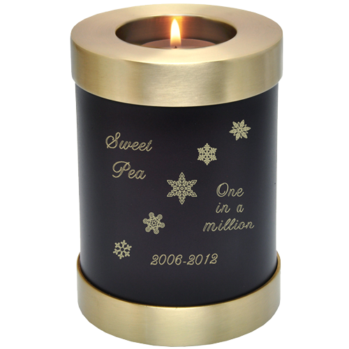 Candle Holder Series Round Espresso Cat 20 cu in Cremation Urn-Cremation Urns-New Memorials-Afterlife Essentials