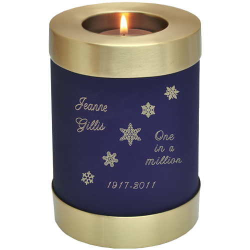 Candle Holder Series Round Blue Nightfall 20 cu in Cremation Urn-Cremation Urns-New Memorials-Afterlife Essentials