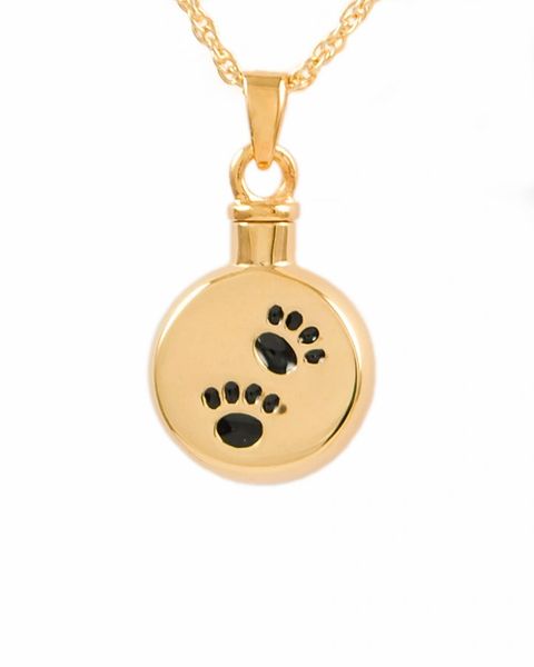 Gold Plated Signet Black Paws Cremation Jewelry-Jewelry-Cremation Keepsakes-Afterlife Essentials