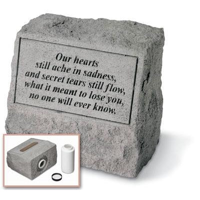 Our hearts… headstone w/urn Memorial Gift-Memorial Stone-Kay Berry-Afterlife Essentials