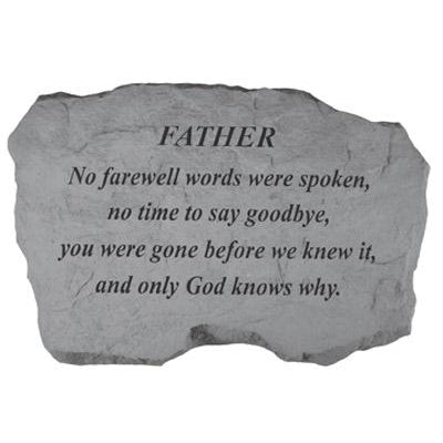 FATHER – No Farewell Words… Memorial Gift-Memorial Stone-Kay Berry-Afterlife Essentials