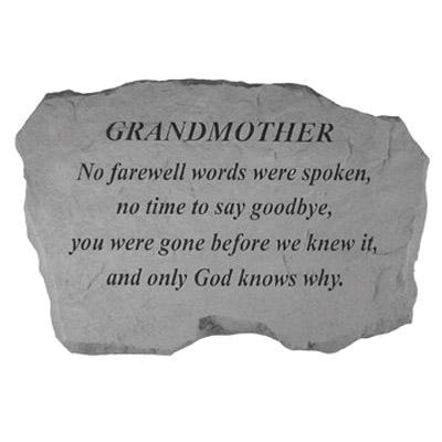 GRANDMOTHER – No Farewell Words… Memorial Gift-Memorial Stone-Kay Berry-Afterlife Essentials