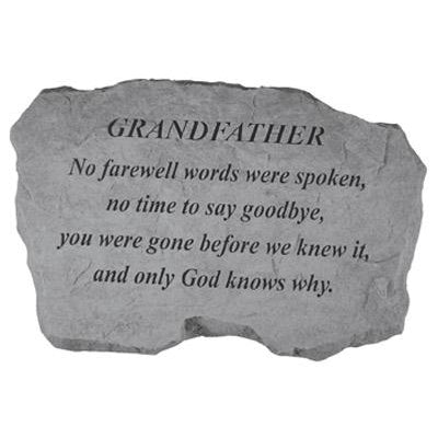 GRANDFATHER – No Farewell Words… Memorial Gift-Memorial Stone-Kay Berry-Afterlife Essentials