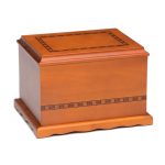 Solid Birch Wood Urn with Hand-Painted Inlay Design 200 cu. in.-Cremation Urns-Bogati-Afterlife Essentials