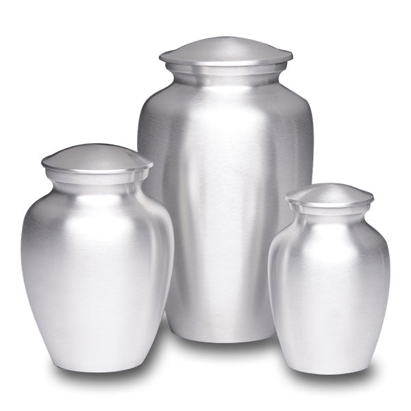 Alloy Silver Color Adult 200 cu in Cremation Urn-Cremation Urns-Bogati-Afterlife Essentials