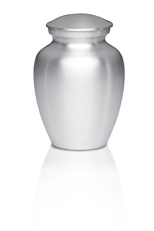 Affordable Alloy Cremation Urn Silver Color – Medium-Cremation Urns-Bogati-Afterlife Essentials