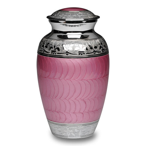 Elegant Pink Enamel and Nickel Adult 200 cu inCremation Urn-Cremation Urns-Bogati-Afterlife Essentials