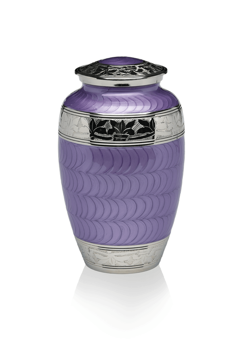 Elegant Purple Enamel and Nickel Adult 200 cu in Cremation Urn-Cremation Urns-Bogati-Afterlife Essentials