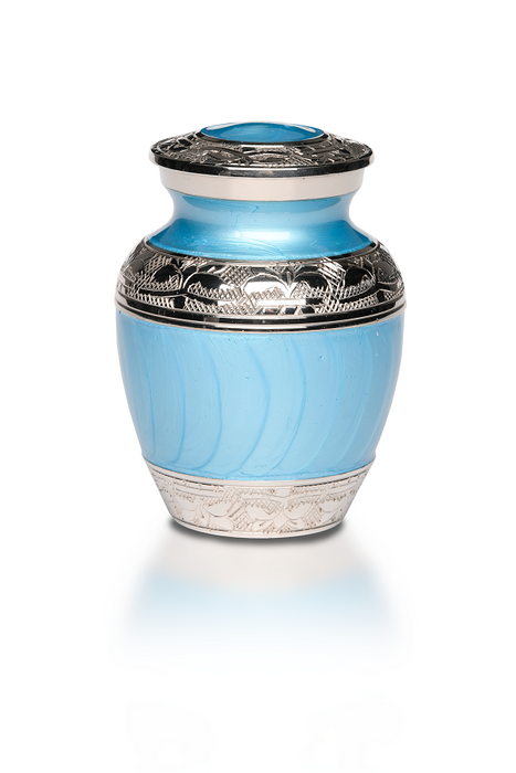 Elegant Nickel plated brass urn-extra small-Cremation Urns-Bogati-Afterlife Essentials