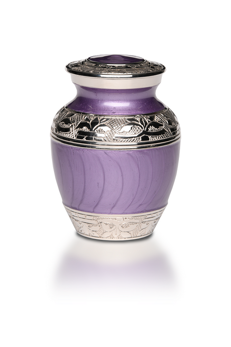 Elegant PURPLE Enamel and Nickel Cremation Urn – EXTRA SMALL-Cremation Urns-Bogati-Afterlife Essentials