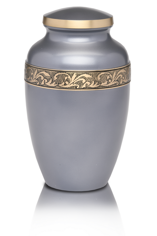 Silver-Gray Brass Cremation Urn – Adult-Cremation Urns-Bogati-Afterlife Essentials