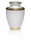 Brass in White with Brass Band Adult 220 cu in Cremation Urn-Cremation Urns-Bogati-Afterlife Essentials