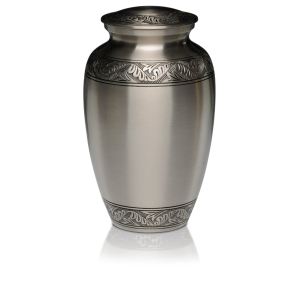 Brushed Pewter with Hand-Engraved Design Adult 200 cu in Cremation Urn-Cremation Urns-Bogati-Afterlife Essentials