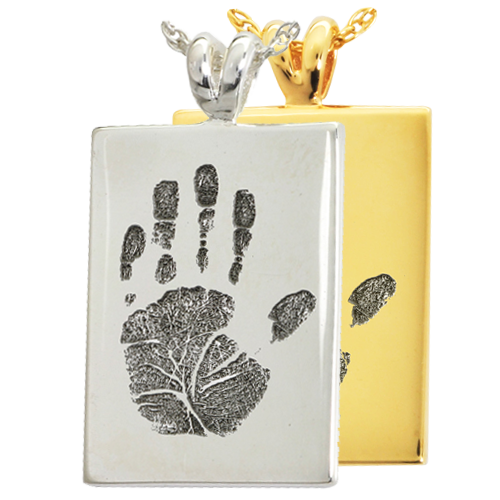 B&B Rectangle Handprint Cremation Jewelry-Jewelry-New Memorials-Afterlife Essentials