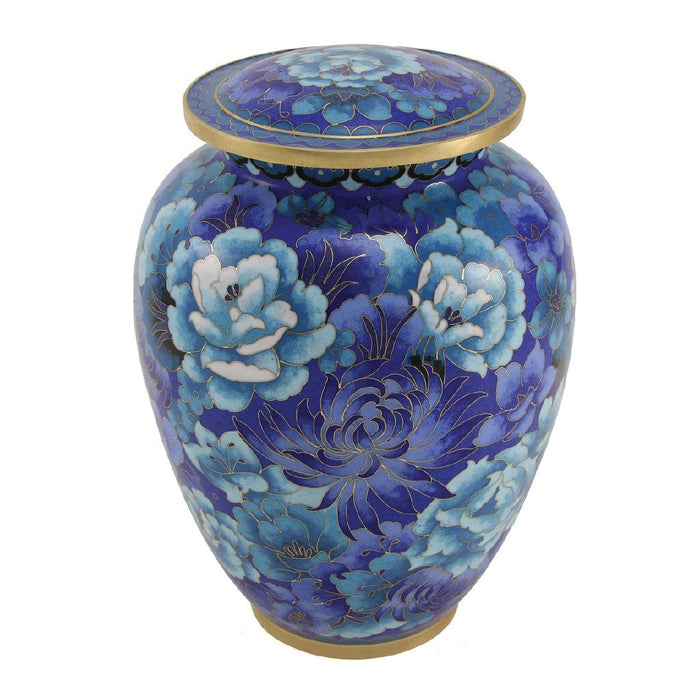 Elite Floral Blue Large/Adult Cremation Urn-Cremation Urns-Terrybear-Afterlife Essentials