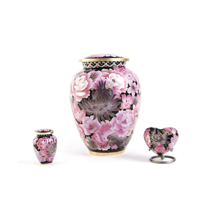 Elite Floral Blush Heart Keepsake with velvet box Cremation Urn-Cremation Urns-Terrybear-Afterlife Essentials