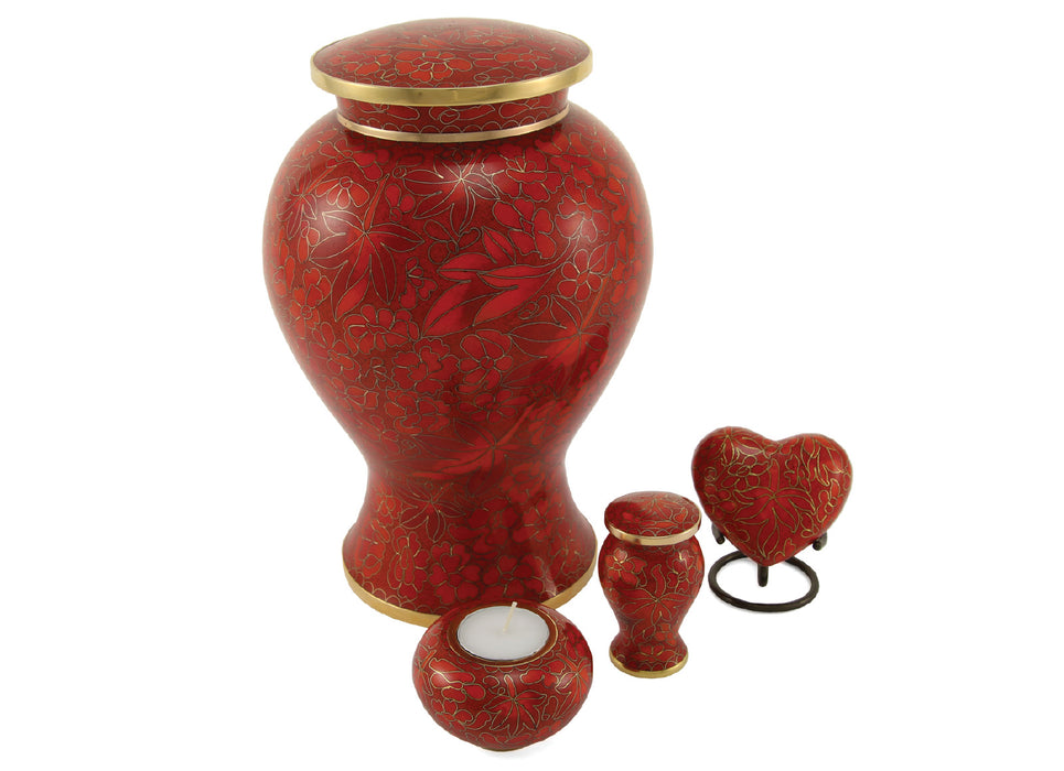 Etienne Autumn Leaves Heart Keepsake with velvet box Cremation Urn-Cremation Urns-Terrybear-Afterlife Essentials