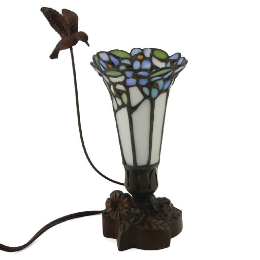 Tiffany Style Floral Blue Bouquet Lamp Keepsake Cremation Urn-Cremation Urns-Terrybear-Afterlife Essentials