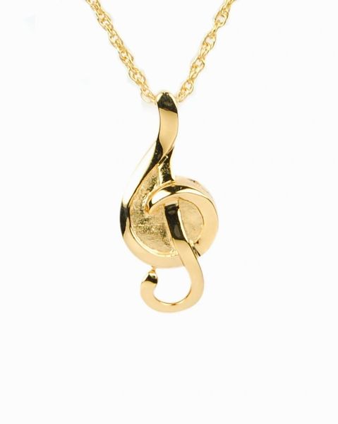 Gold Plated Slider Music Note Cremation Jewelry-Jewelry-Cremation Keepsakes-Afterlife Essentials