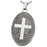 Oval Fingerprint with Cross Cremation Jewelry-Jewelry-New Memorials-Afterlife Essentials