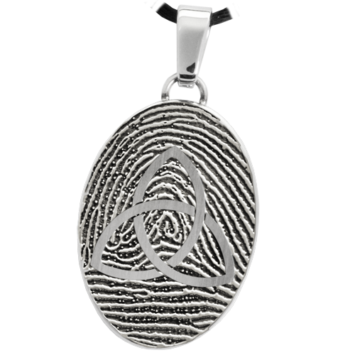 Oval Fingerprint with Celtic Trinity Knot Cremation Jewelry-Jewelry-New Memorials-Afterlife Essentials