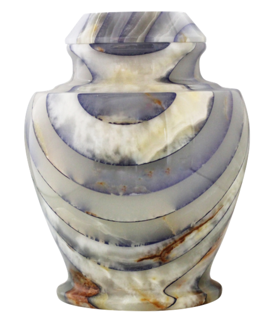 Carpel Onyx Blue Natural Marble Adult 220 cu in Cremation Urn-Cremation Urns-Bogati-Afterlife Essentials