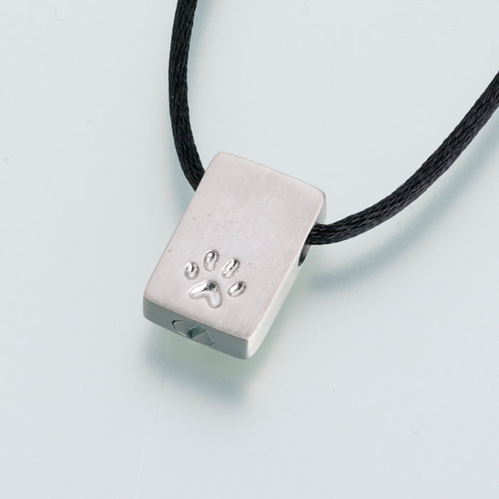Rectangle Pendant w/Paw Print Cremation Jewelry-Jewelry-Madelyn Co-Afterlife Essentials